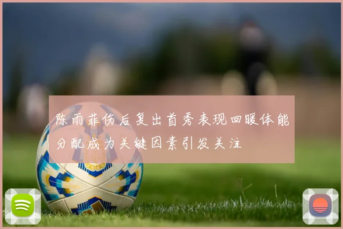 陈雨菲伤后复出首秀表现回暖体能分配成为关键因素引发关注